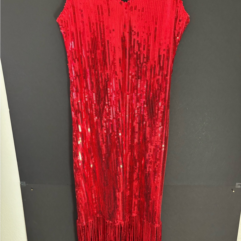 Elegant Red Sequin Dress